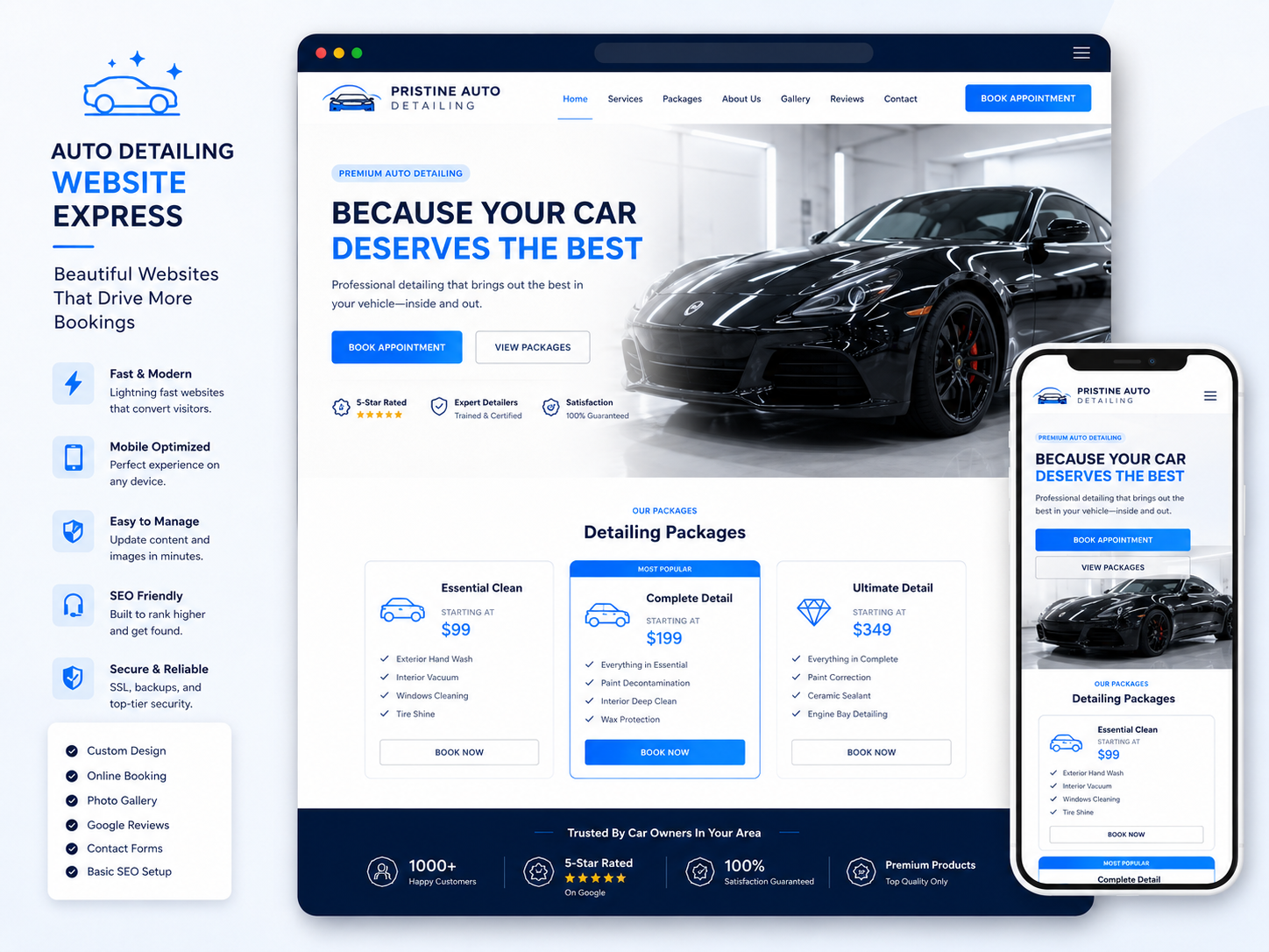Auto Detailing website example