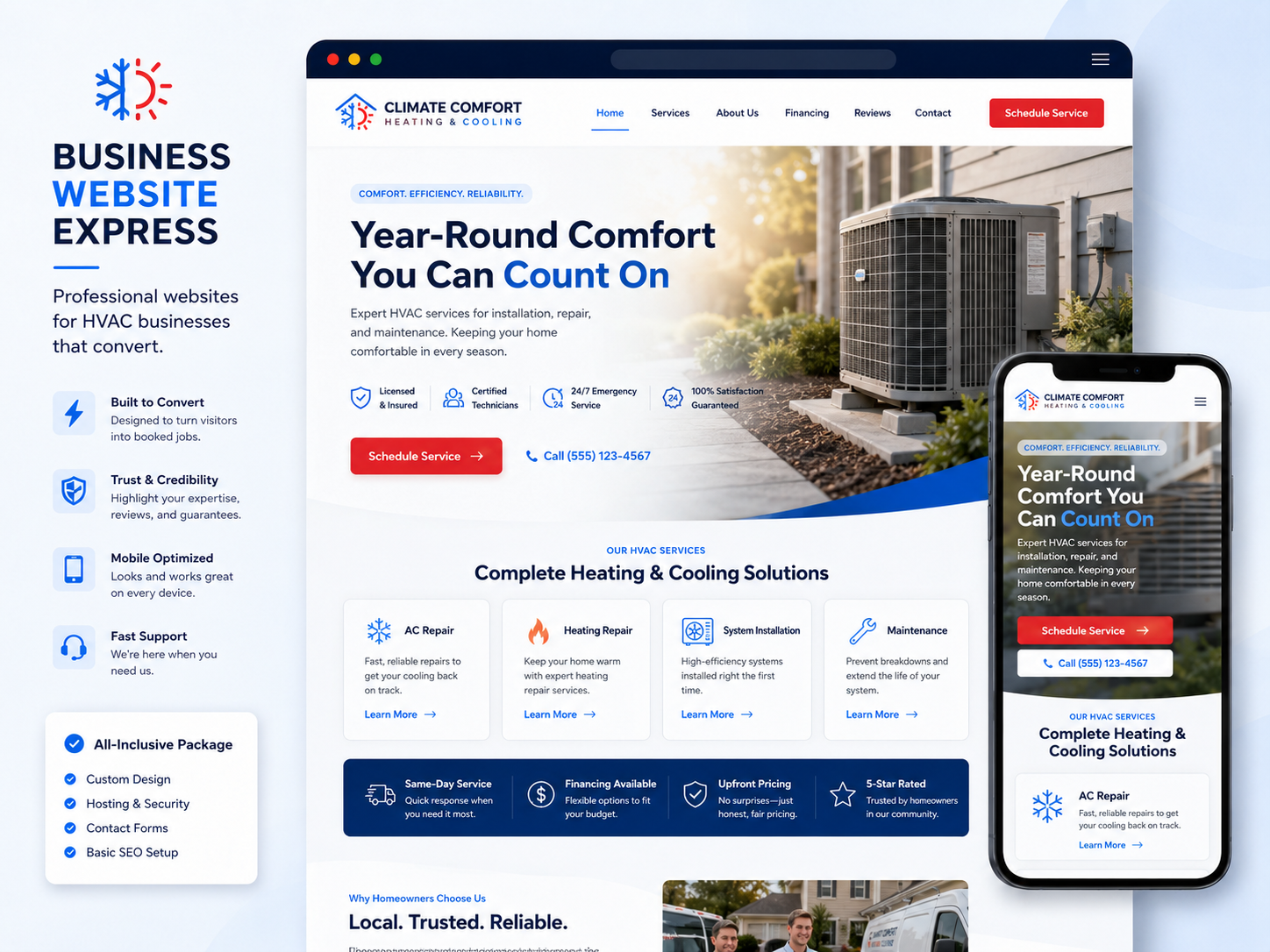 HVAC website example