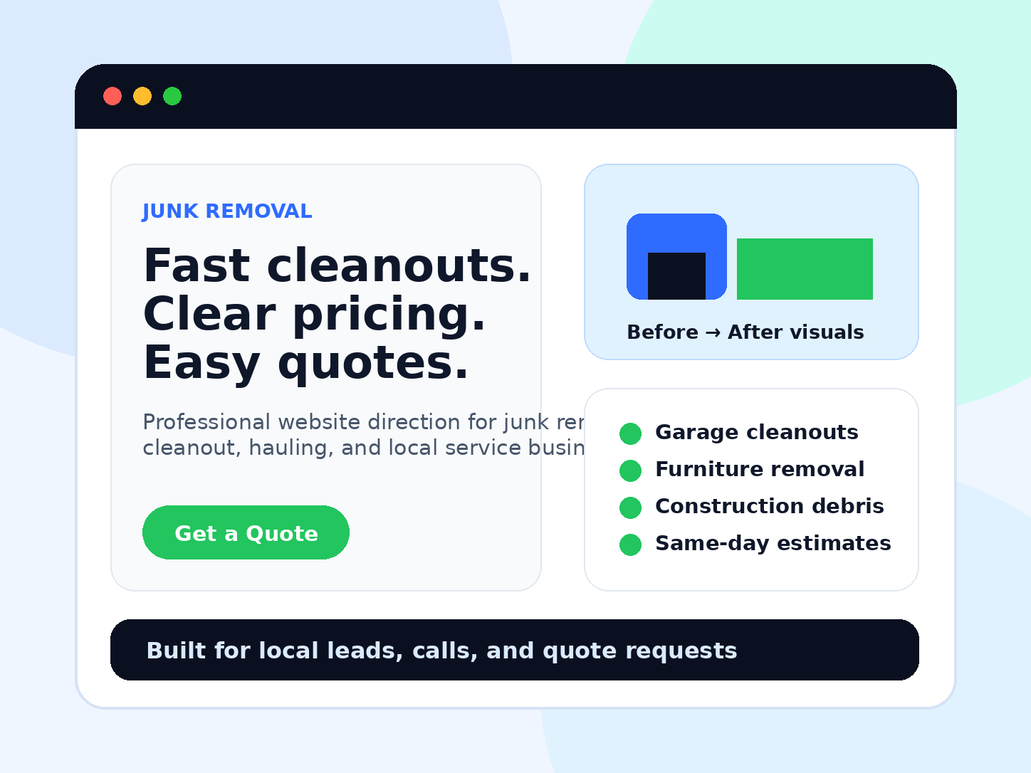 Junk Removal website example
