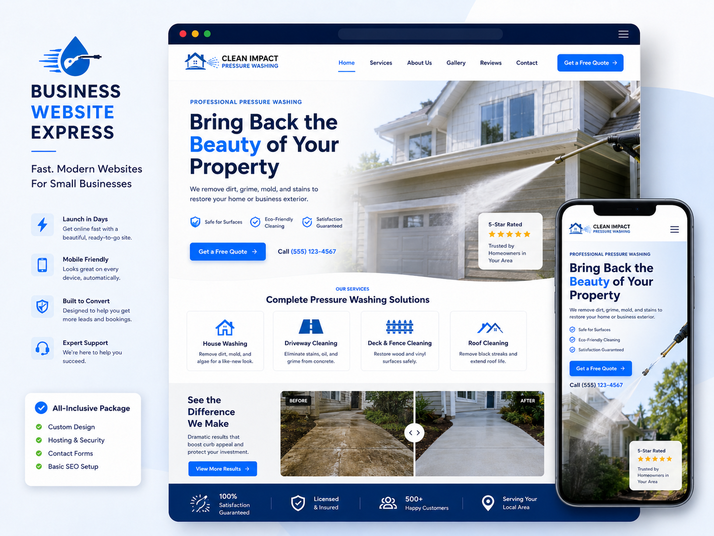 Pressure Washing website example